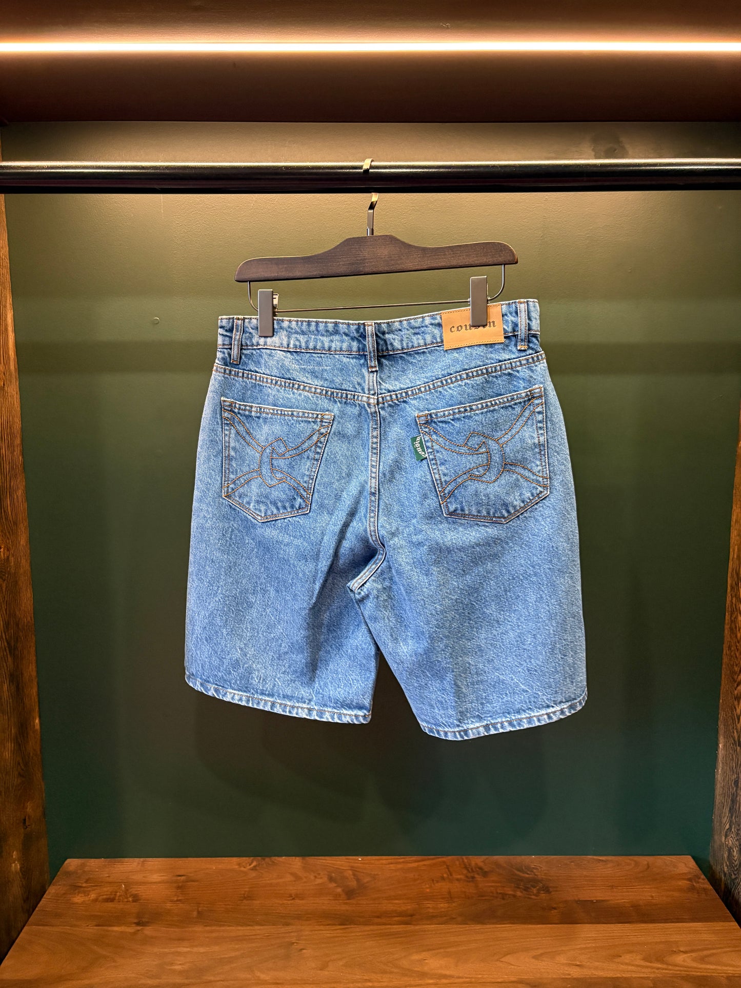 Stone Wash Denim Shorts