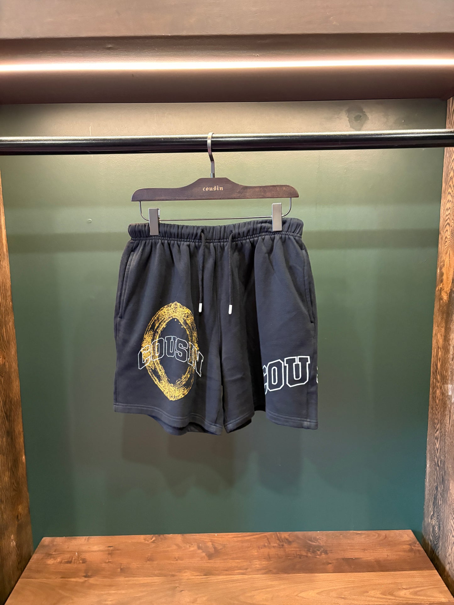 Gold Orniate Frame Arch Logo Shorts