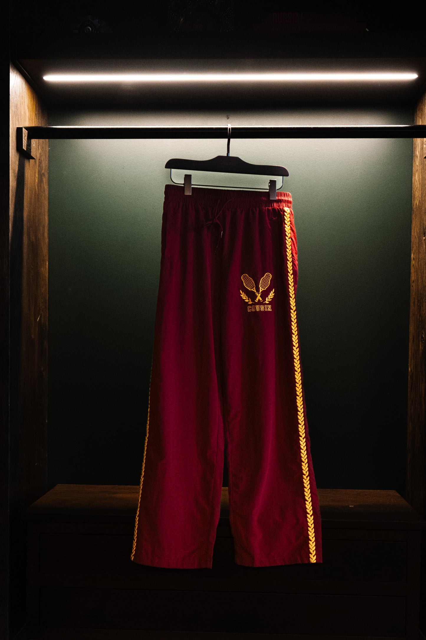 Cousin Tennis Racquet Club Nylon Pants Maroon