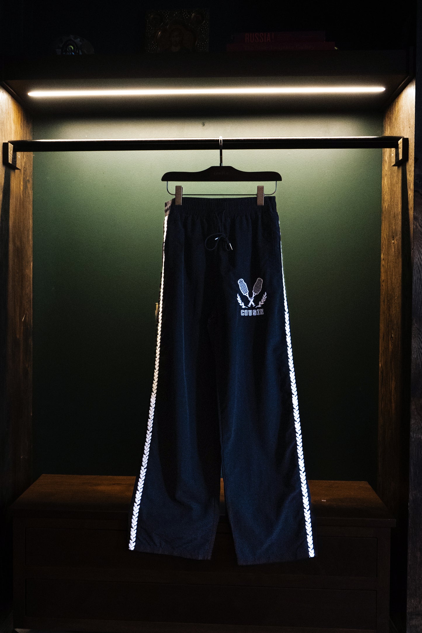 Cousin Tennis Racquet Club Nylon Pants Black