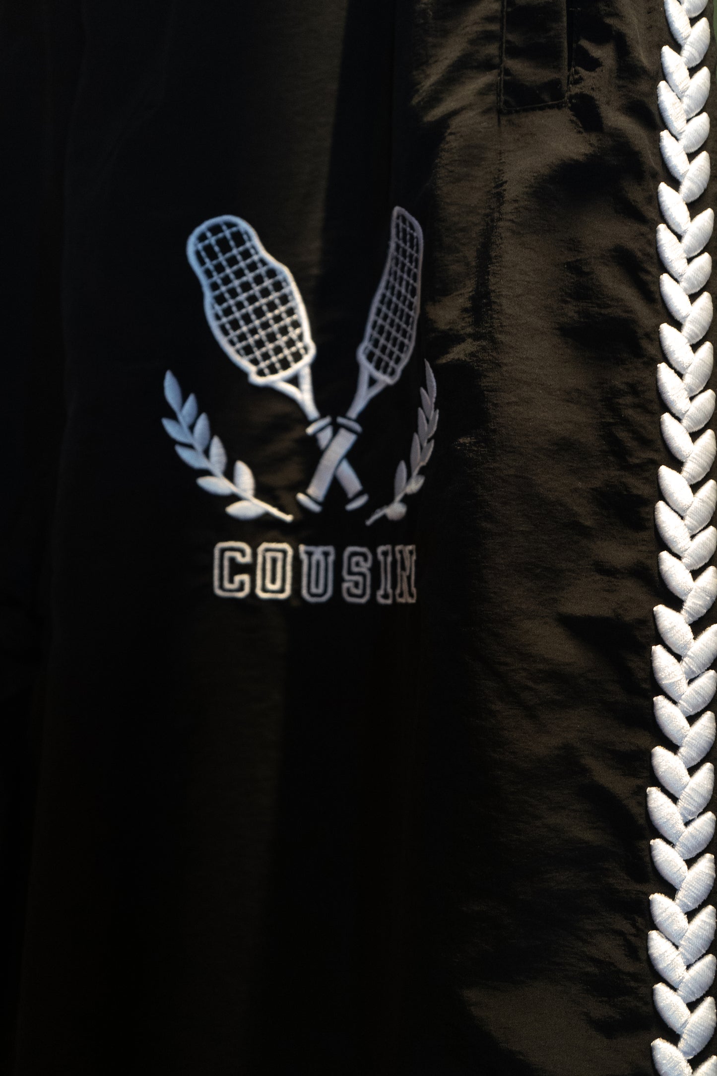 Cousin Tennis Racquet Club Nylon Pants Black
