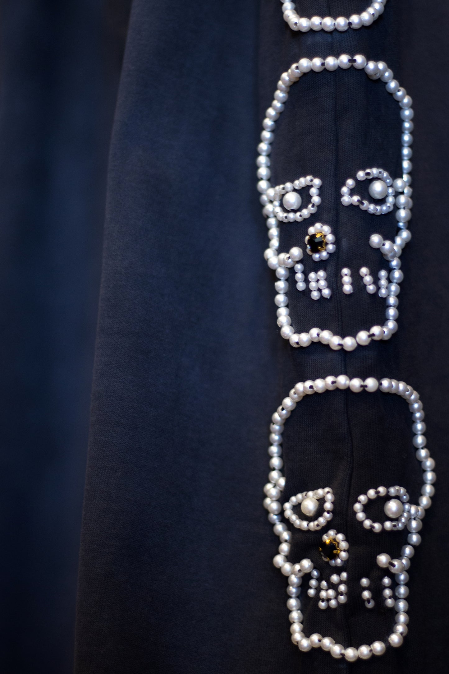 Cousin Pearl Skull Sweats Washed Black