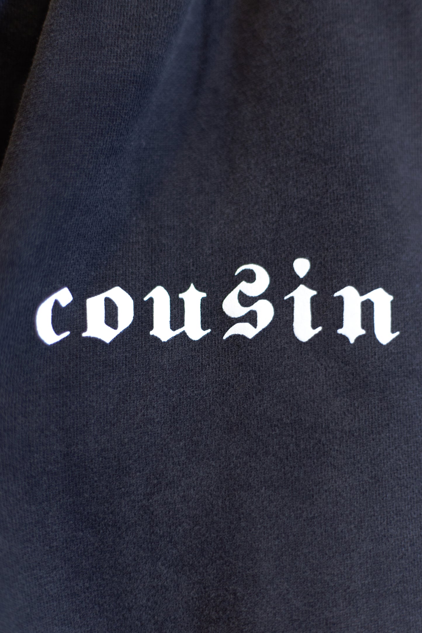 Cousin Essential Center Logo Hoodie Washed Black