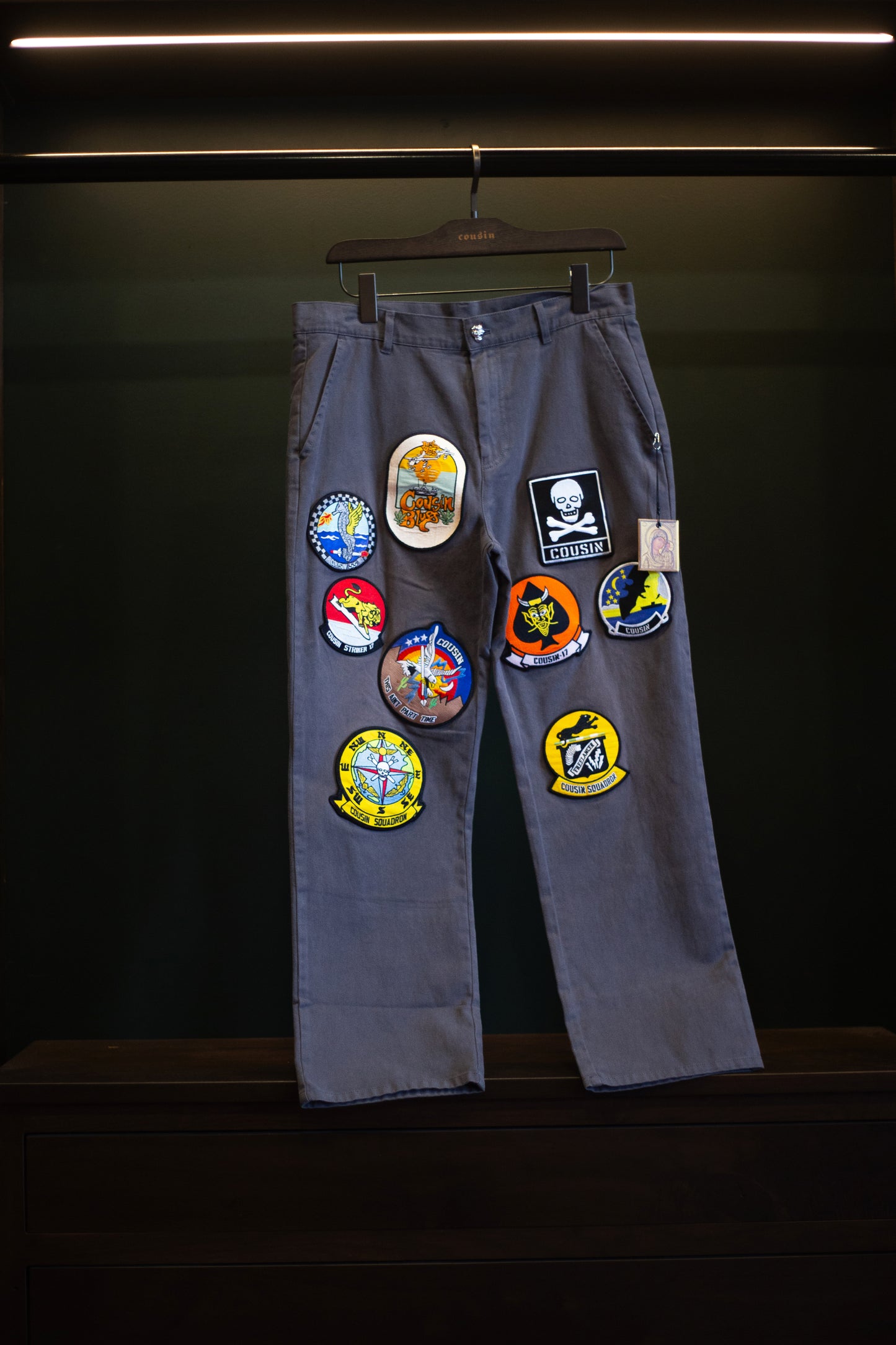 Cousin Twill Army Patchwork Cropped Mechanic Pants