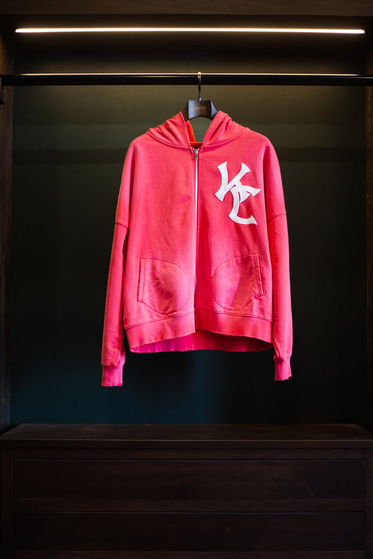 Cousin Embroidered KC Zip Up Vintage Red