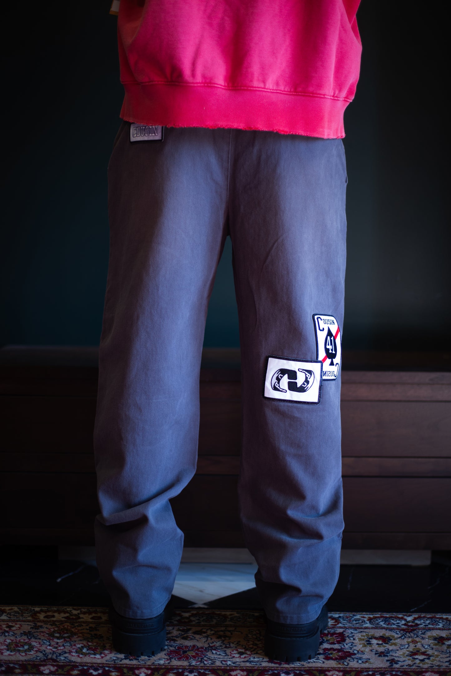 Cousin Twill Army Patchwork Cropped Mechanic Pants