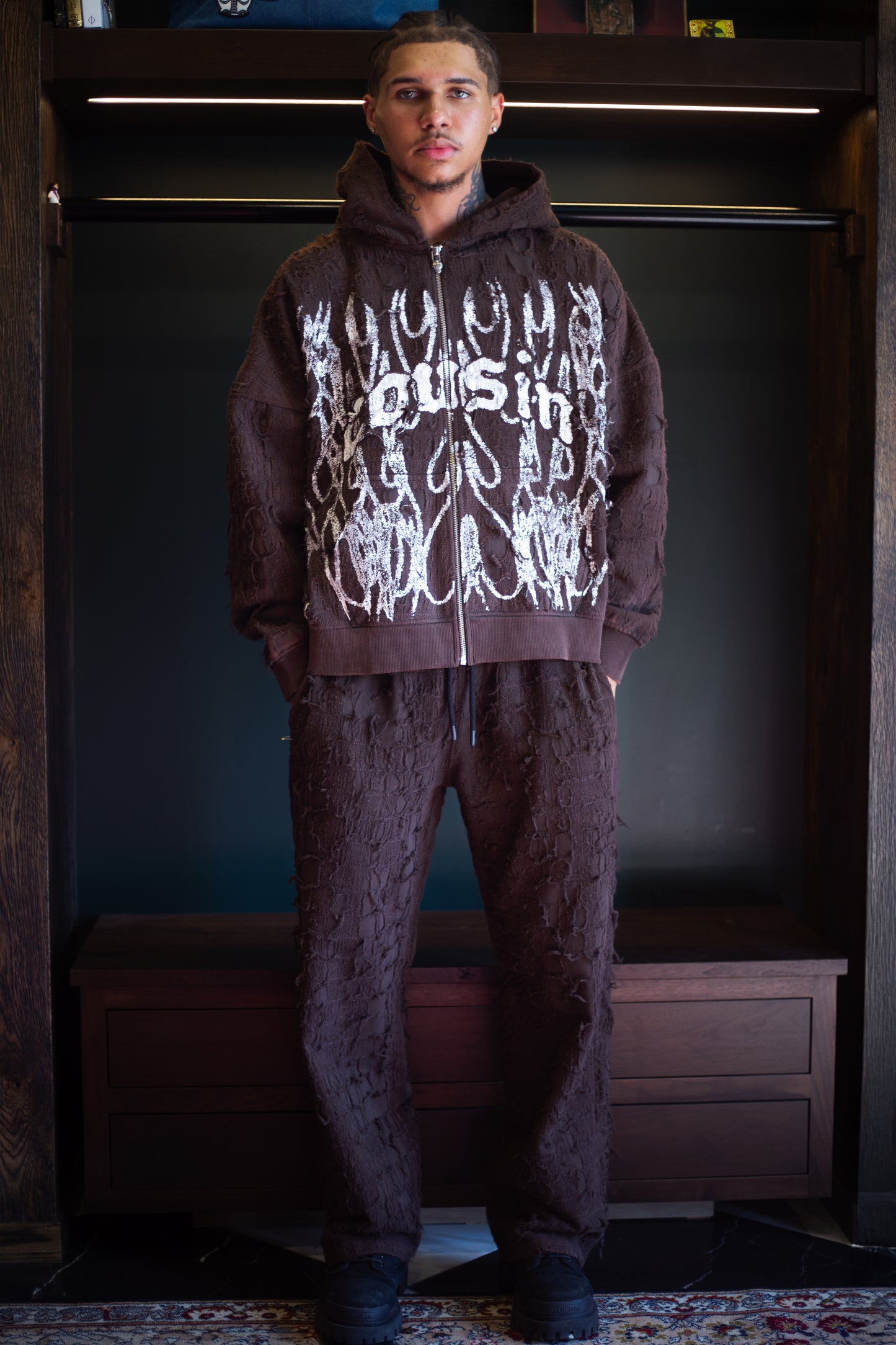 Cousin Bandage Sweats Washed Brown