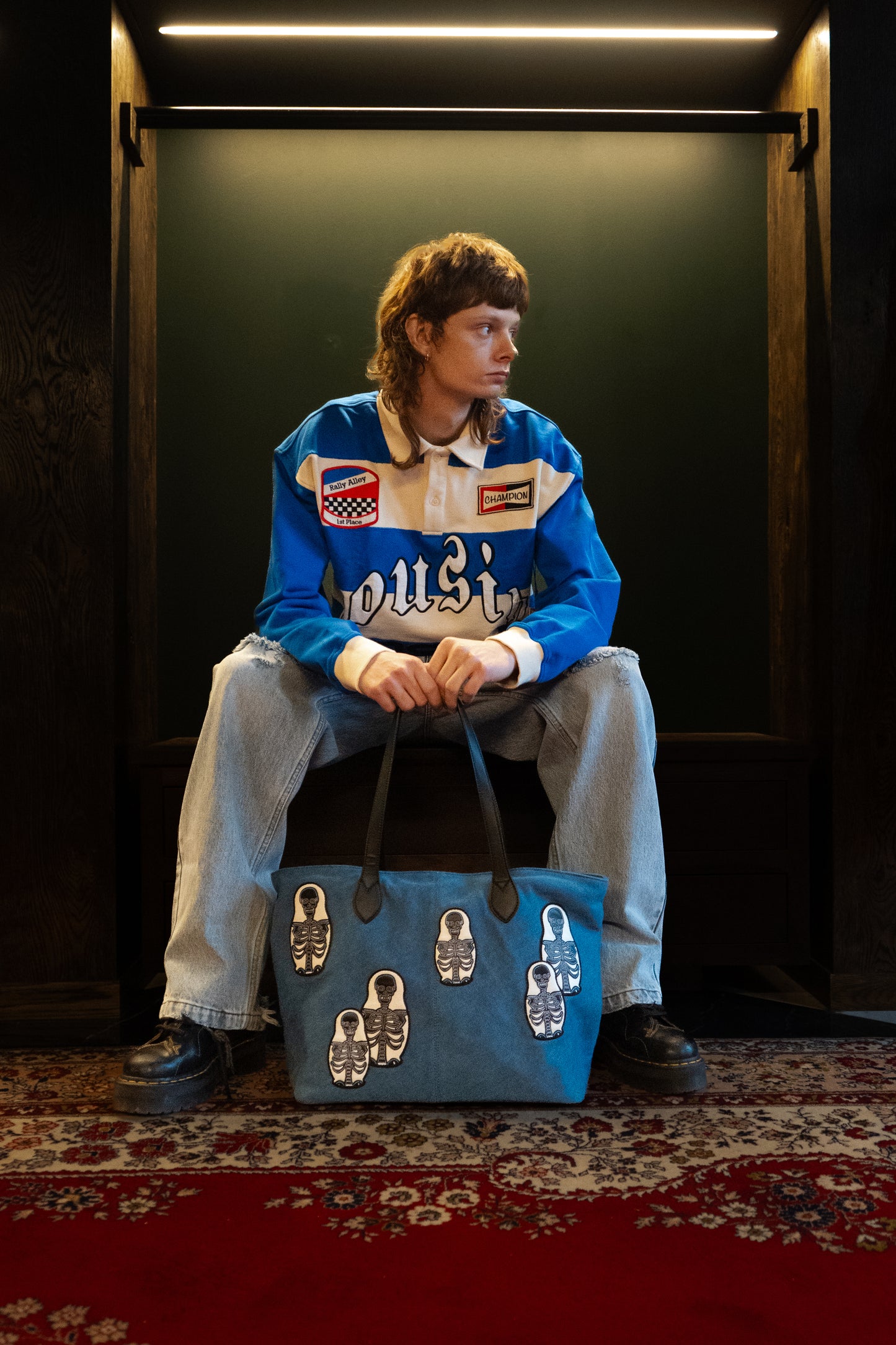 1:1 Jean Skull Patch Leather Tote