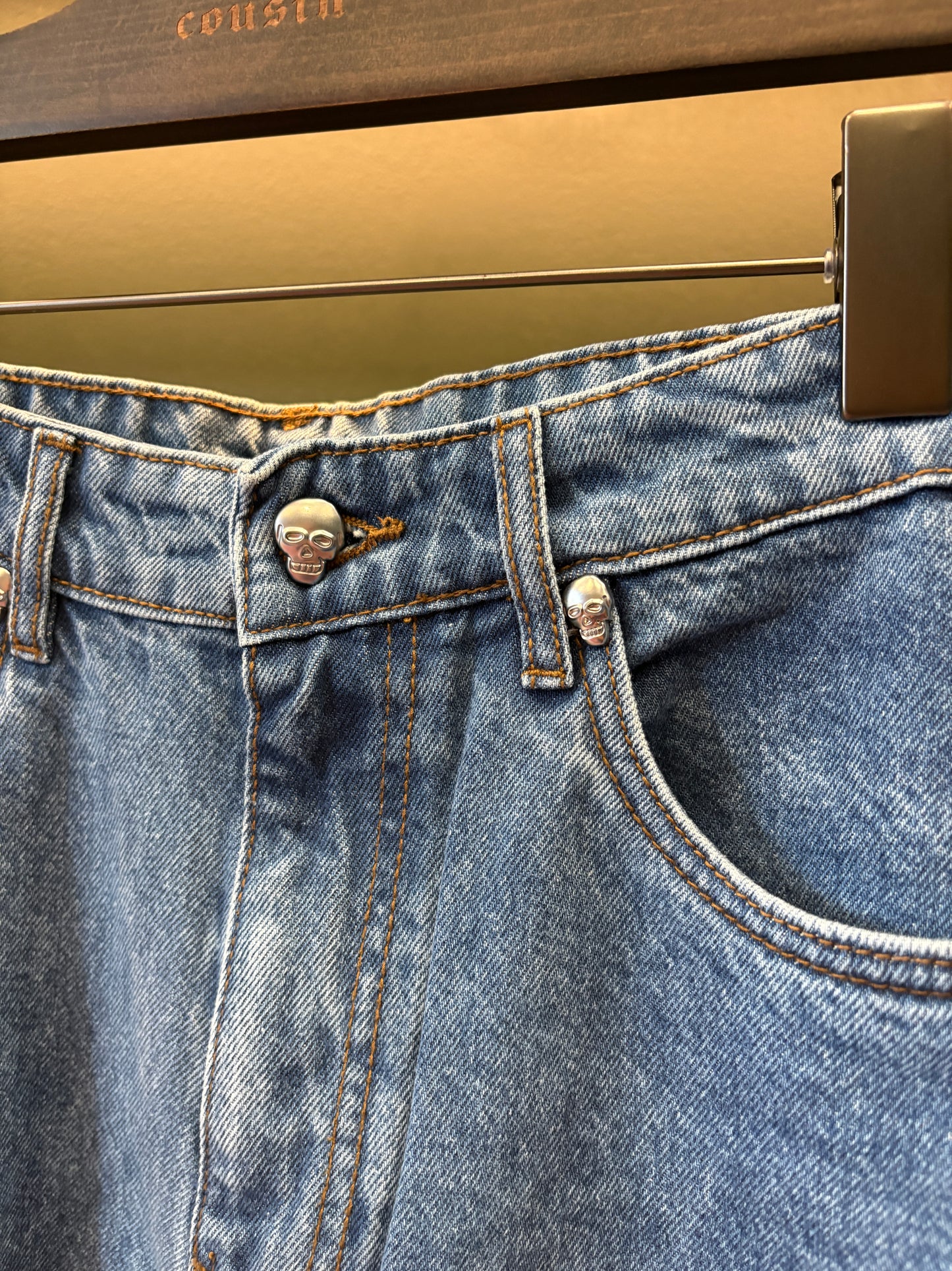 Stone Wash Denim Shorts
