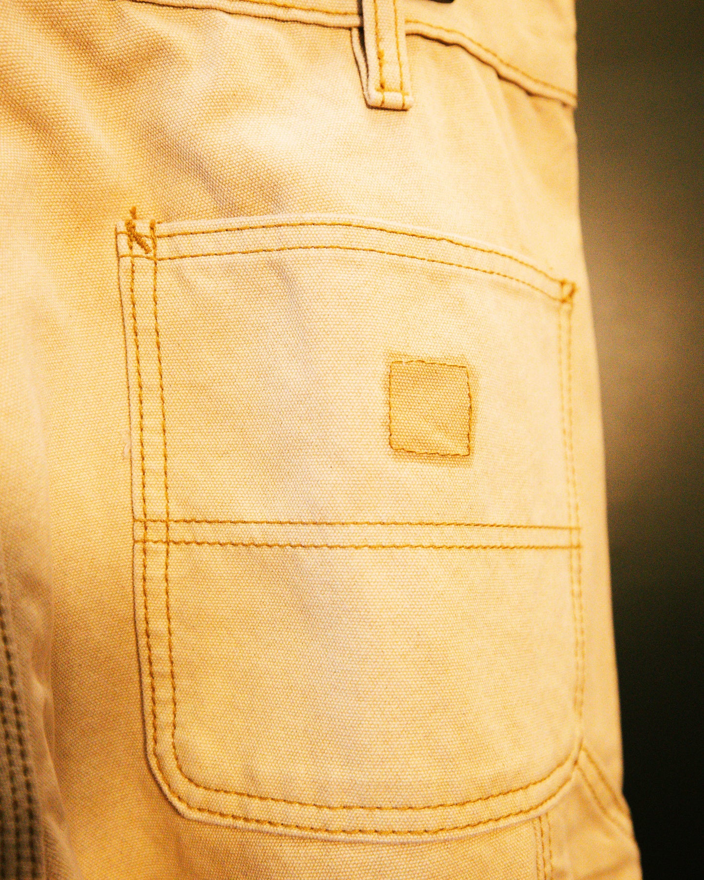 Light Khaki Distressed Carpenter Shorts